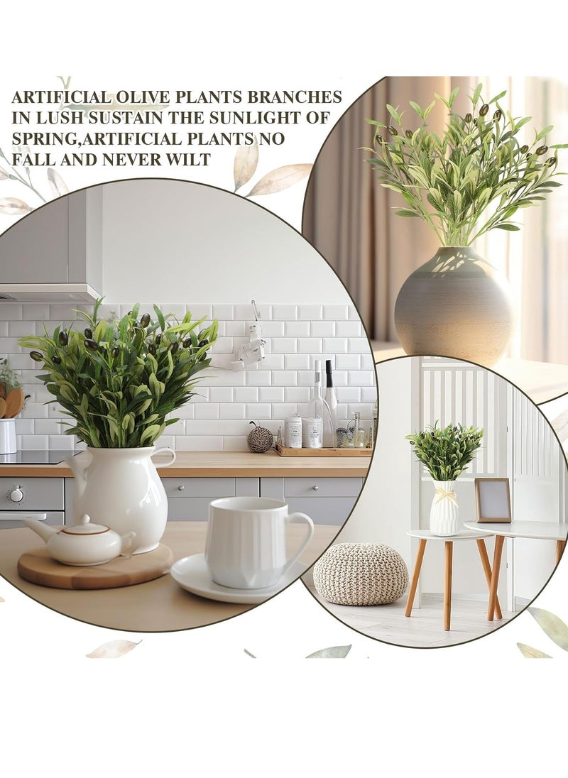 Generic 6pcs 47CM Artificial Olive Branch, Indoor Outdoor Home Office Garden Modern Decoration Housewarming Gift Perfect Potted Simulation Plants  - Image 1