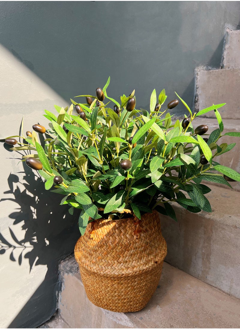 Generic 6pcs 47CM Artificial Olive Branch, Indoor Outdoor Home Office Garden Modern Decoration Housewarming Gift Perfect Potted Simulation Plants  - Image 4