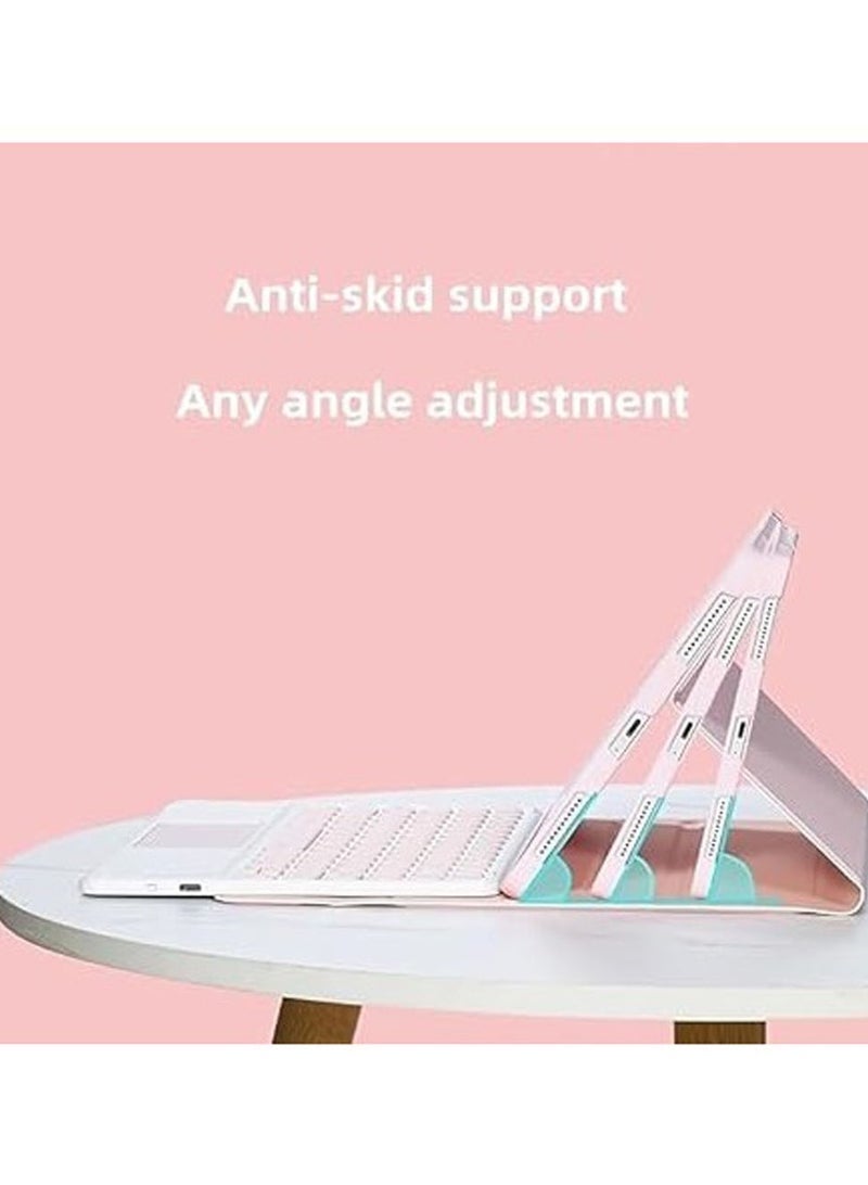 general Arabic and English Keyboard Case Compatible with IPad Mini 7(A17 Pro) 8.3 Inch,2024 Release, with Pen Slot,Keyboard Case Cover with Cute Round Key Detachable TouchPad Keyboard - Image 2