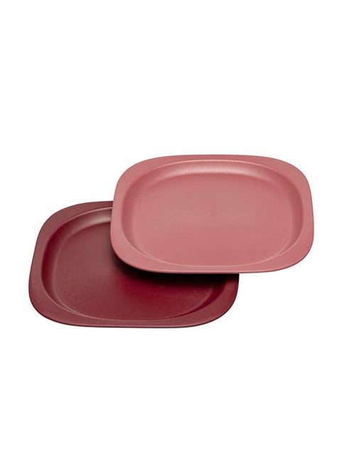 Baby Food Plate For Toddlers, Extra-Light And Ergonomic, Break-Proof, Microwave And Dishwasher Friendly, Bio-Based Plastic, Red 2 Pcs