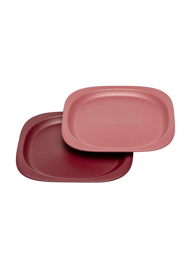 nip Baby Food Plate For Toddlers, Extra-Light And Ergonomic, Break-Proof, Microwave And Dishwasher Friendly, Bio-Based Plastic, Red 2 Pcs  - Image 1