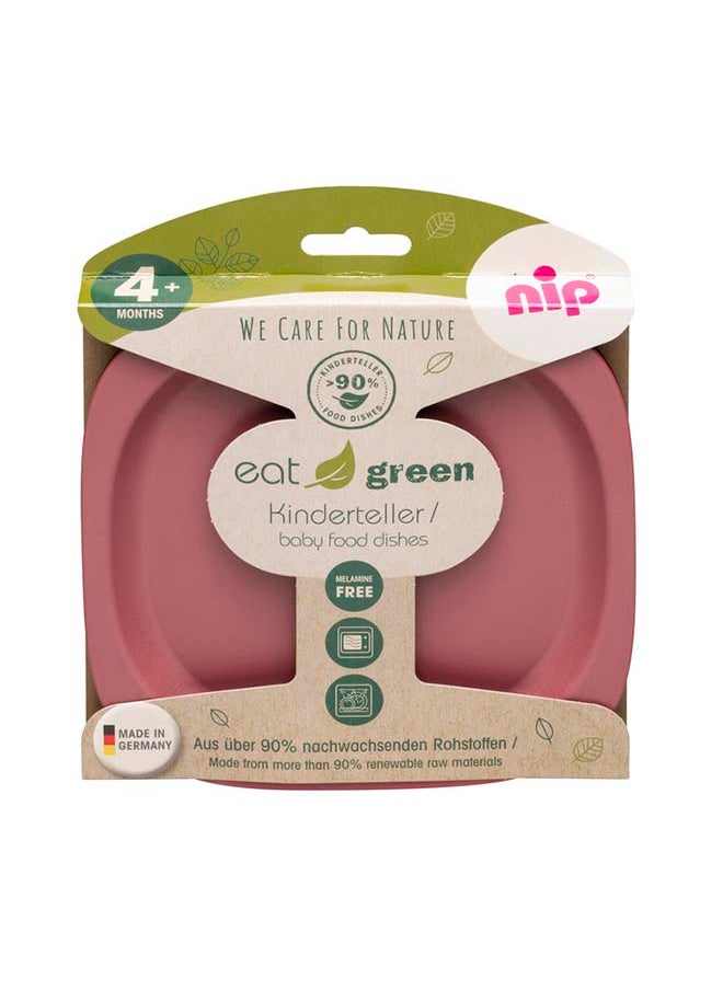nip Baby Food Plate For Toddlers, Extra-Light And Ergonomic, Break-Proof, Microwave And Dishwasher Friendly, Bio-Based Plastic, Red 2 Pcs  - Image 2