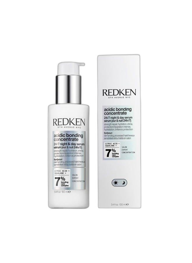 REDKEN Acidic Bonding Concentrate 24/7 Night & Day Serum For Damaged Hair - Nourishes & Restores, Overnight Hair Repair & Protection, Lightweight & Anti-Frizz - Image 1