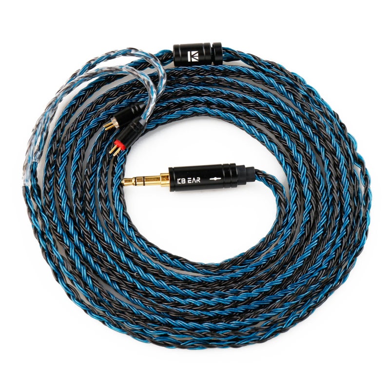 keephifi كابل IEM بطول 2 متر/6 أقدام + 2 دبوس، كابل تمديد سماعات الرأس KBEAR ST16 Plus المحدث، سلك سماعات أذن مطلي بالفضة لـ KZ AS10، Truthear Hexa/Zero، Simgot EW100P، Moondrop blessing2 - Image 1