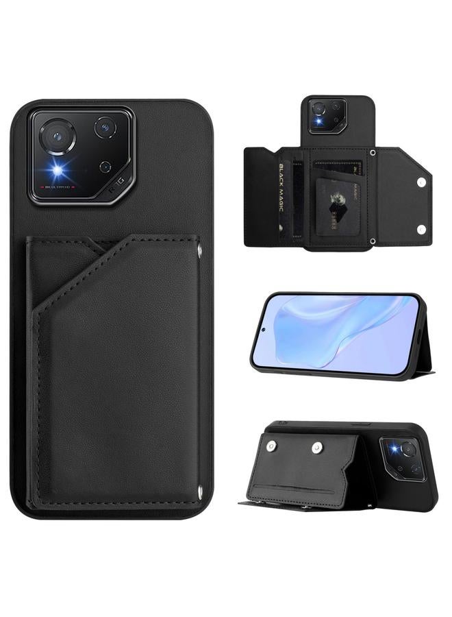 اس-توب جراب لهاتف Asus ROG Phone 8 Skin Feel مع أربع فتحات للبطاقات وحزام معصم - Image 1