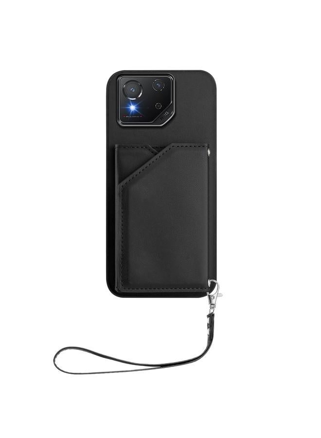 اس-توب جراب لهاتف Asus ROG Phone 8 Skin Feel مع أربع فتحات للبطاقات وحزام معصم - Image 2