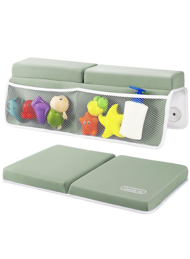 بيينس مجموعة وسادات ركبة حمام ومسند مرفق من بينز - وسادات ركبة حمام مريحة وسميكة للأطفال مقاس 1.5 بوصة، وسادة ركبة ناعمة سريعة الجفاف لوقت استحمام الطفل، وسادة ركبة غير قابلة للانزلاق لدعم الركبة والذراع مع منظم ألعاب - Image 1