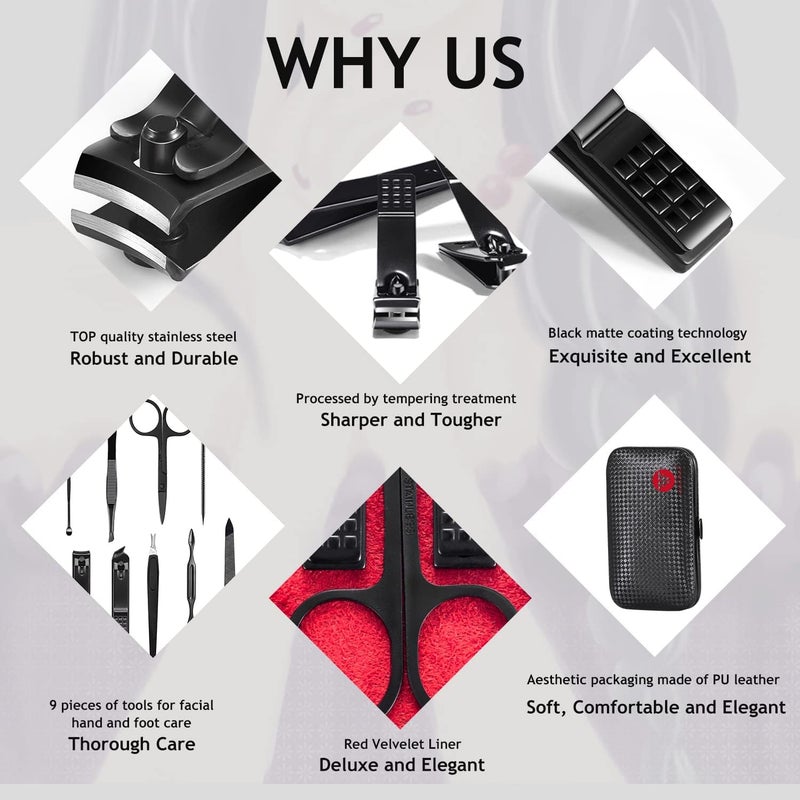 HANTEKAS 9 in 1 Manicure and Pedicure Set - Image 4