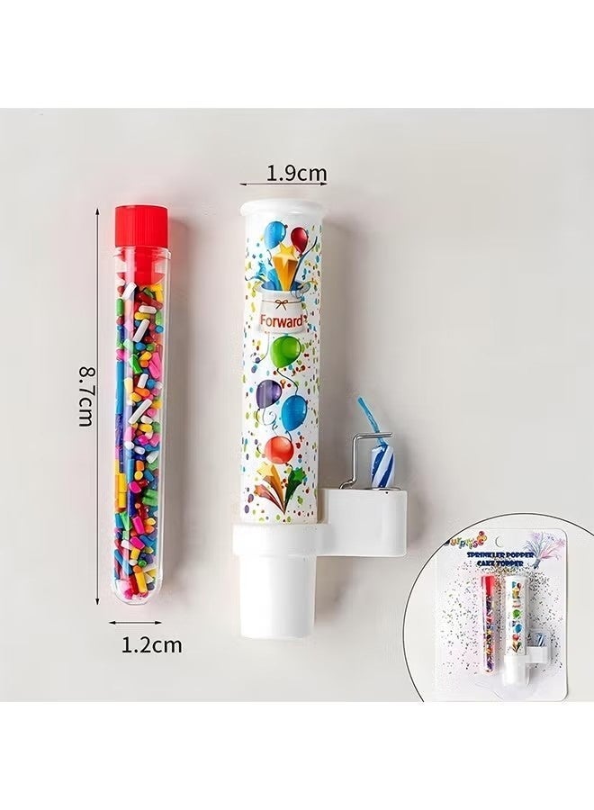 Sugar Sprinkle Popper Cake Topper Candle,Shower Your Cake in Edible Sugar,Funny Baby Kids Children Happy Birthday Candles Set,Party Supplies,Cake Decoration, press to turn music on or off - Image 4
