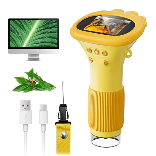 Skybasic Microscope for Kids, SKYBASIC 2" IPS Screen 1000X Handheld Digital Microscopes HD Pocket Portable Mini USB Microscope Camera, PC Compatible, Science Edu Fun Birthday Gifts Toys for Children Students - Image 1