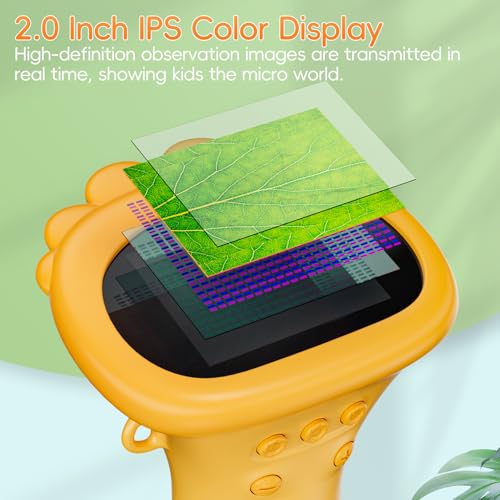 Skybasic Microscope for Kids, SKYBASIC 2" IPS Screen 1000X Handheld Digital Microscopes HD Pocket Portable Mini USB Microscope Camera, PC Compatible, Science Edu Fun Birthday Gifts Toys for Children Students - Image 2