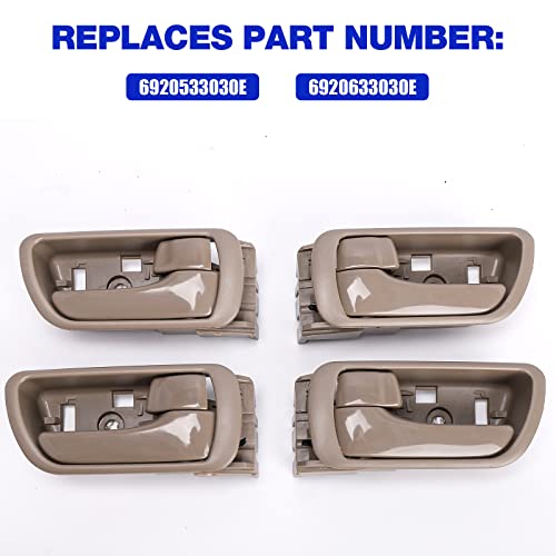 LCWRGS 4Pcs Interior Inside Door Handles Replacement for Toyota Camry 2002 2003 2004 2005 2006, Inner Door Handle Front/Rear Driver & Passenger Side - Beige - Image 3
