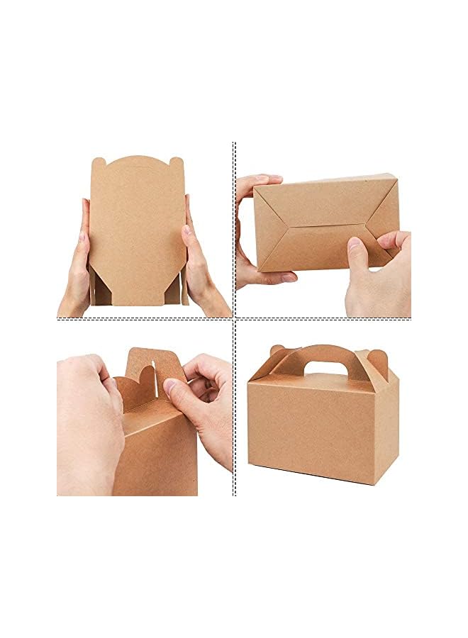S-TOP 12 Pack Brown Goodies Boxes Dessert Treat Gable Kraft Party Favor For Keeping Candy, Popcorn,Toys,Baby Showers,Birthday Party,Wedding,6.2 X 3.5 Inches - Image 2