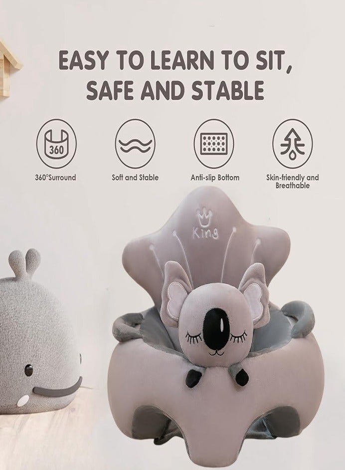 0TO1 TECH Cute Koala Baby Support Seat | 360° Ergonomic Back Support | Anti-Rollover & Non-Slip | Soft Plush for 0-12 Months Saudi Infants - Image 3