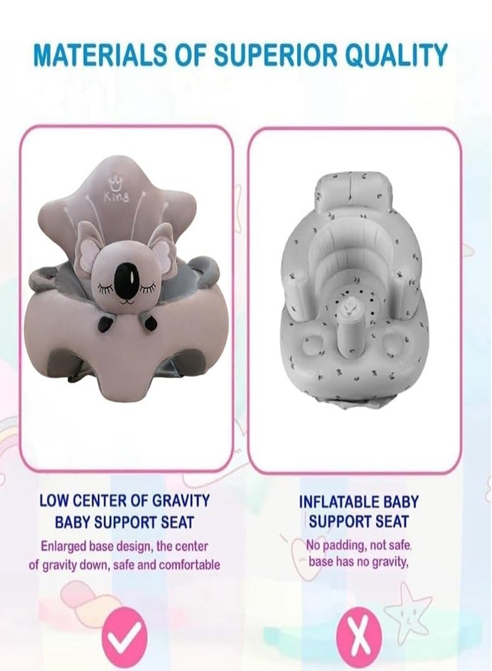 0TO1 TECH Cute Koala Baby Support Seat | 360° Ergonomic Back Support | Anti-Rollover & Non-Slip | Soft Plush for 0-12 Months Saudi Infants - Image 5