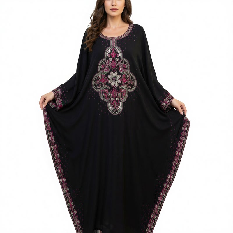 Cotton Embroidered Beach Cover Up Long Robe Dress Loose Sun Protection Vacation Women - Image 4