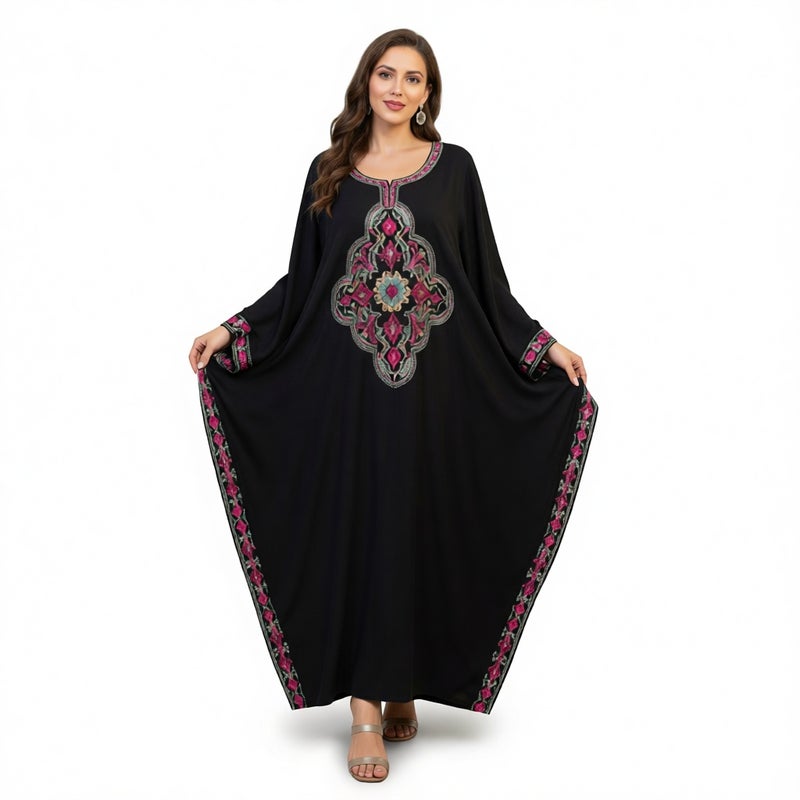 Cotton Embroidered Beach Cover Up Long Robe Dress Loose Sun Protection Vacation Women - Image 1