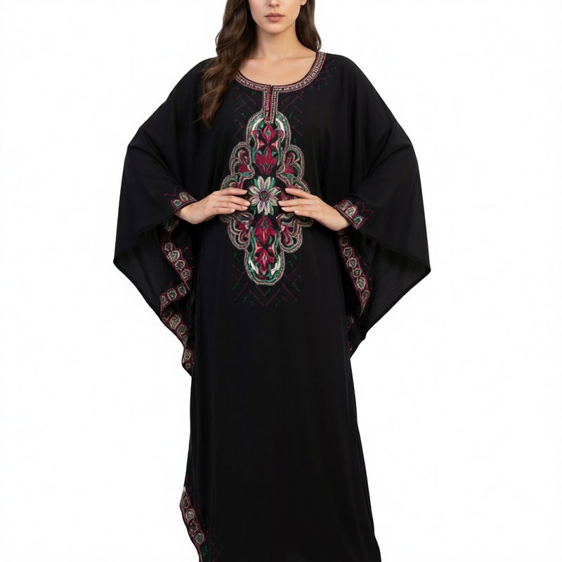 Cotton Embroidered Beach Cover Up Long Robe Dress Loose Sun Protection Vacation Women - Image 2