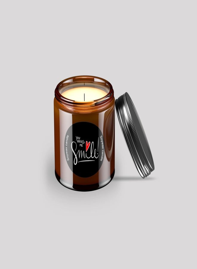 PRATHA Naturals Scented Candle | Smokeless Organic Soy Wax, Cotton Wick and Premium Glass Jar | Aromatherapy, Home Decor, Luxury Gift | Burn Time Upto 72 Hours | 100 Grams Wax (Smile) - Image 1