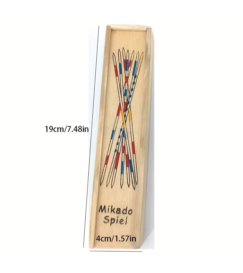 1Pc Bamboo Dragonfly Picking Stick Game Classic Hand Eye Coordination Toy Yellow Wooden Structure Interactive Educational Tabletop Game Set With Colorful Sticks For Youngsters And Adults - Image 2