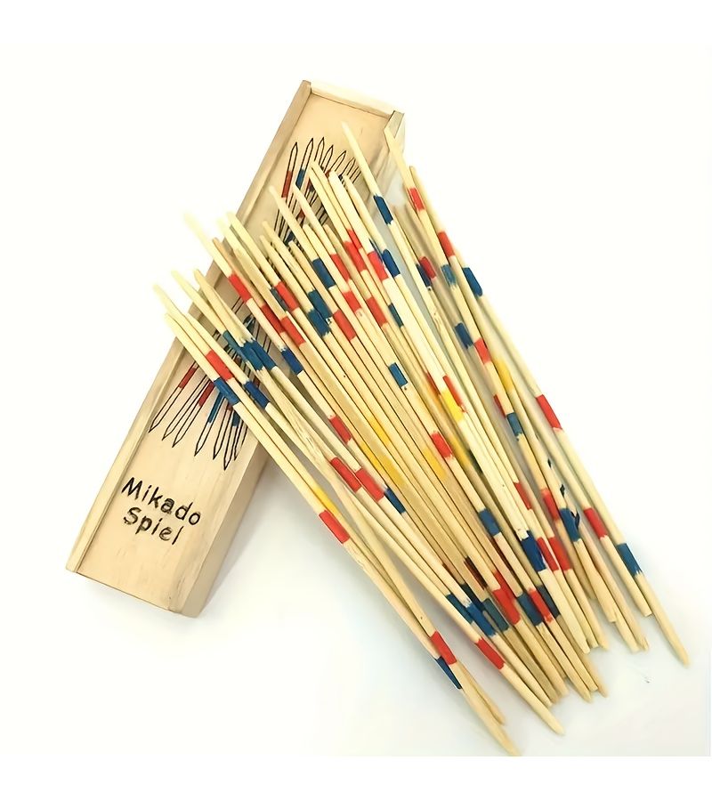 1Pc Bamboo Dragonfly Picking Stick Game Classic Hand Eye Coordination Toy Yellow Wooden Structure Interactive Educational Tabletop Game Set With Colorful Sticks For Youngsters And Adults - Image 5