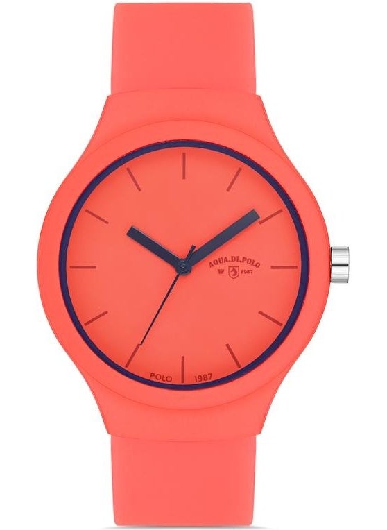 Aqua Di Polo 1987 Aqua di Polo Unisex Orange Analog Wristwatch with Silicone Band A9647  - Image 1