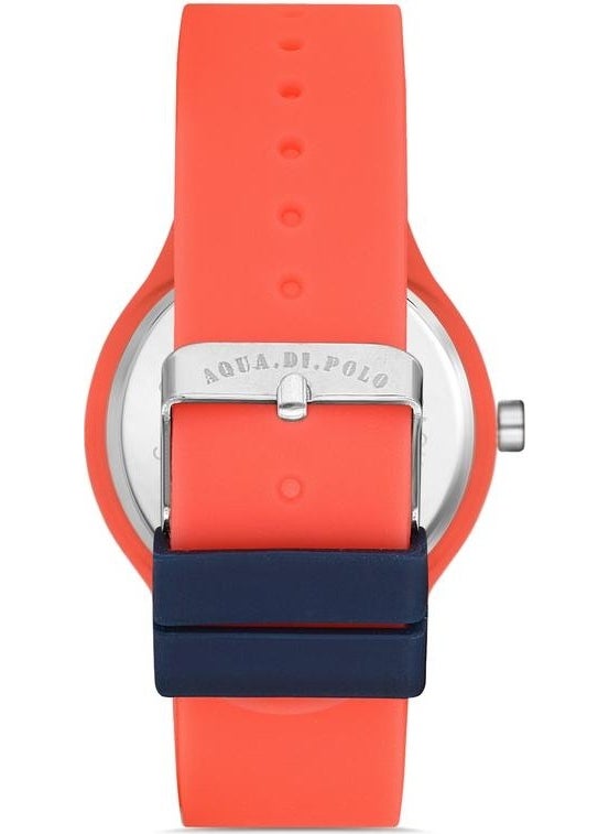 Aqua Di Polo 1987 Aqua di Polo Unisex Orange Analog Wristwatch with Silicone Band A9647  - Image 3