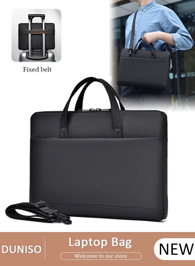 DUNISO 15.6 Inch Laptop Bag Lightweight Computer Bag Travel Business Briefcase Water Resistance Shoulder Messenger Bag Laptop Handbag for Men and Women Work Office - Image 1