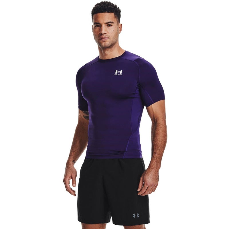 Under Armour Men's Armour HeatGear Compression Short-Sleeve T-Shirt , Purple (500)/White, X-Large - Image 2