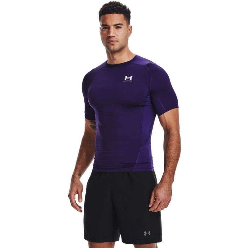 Under Armour Men's Armour HeatGear Compression Short-Sleeve T-Shirt , Purple (500)/White, X-Large - Image 1