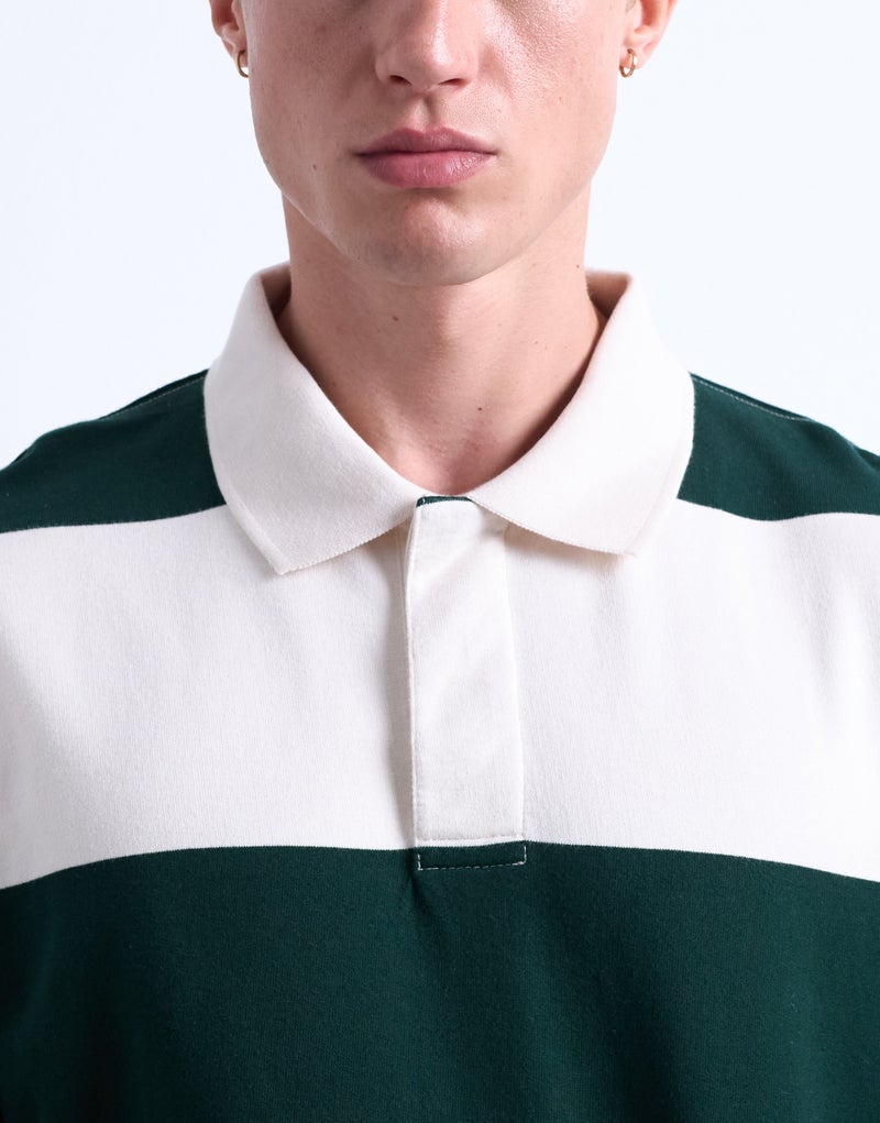 TOPMAN Oversized Fit Striped Rugby Sweatshirt - Image 3