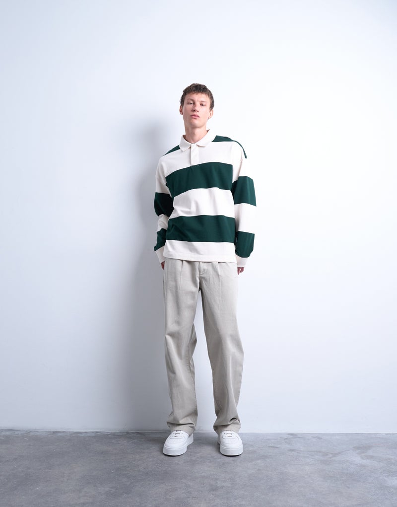 TOPMAN Oversized Fit Striped Rugby Sweatshirt - Image 5