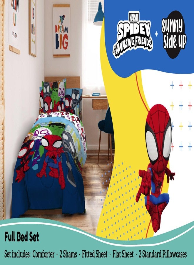 Sunny Side Up Marvel Spidey & His Amazing Friends Full Comforter Set - 7 Piece Kids Bedding Includes Comforter, Sheets & Pillow Cover - Super Soft Superheroes Microfiber Bed Set - Image 2
