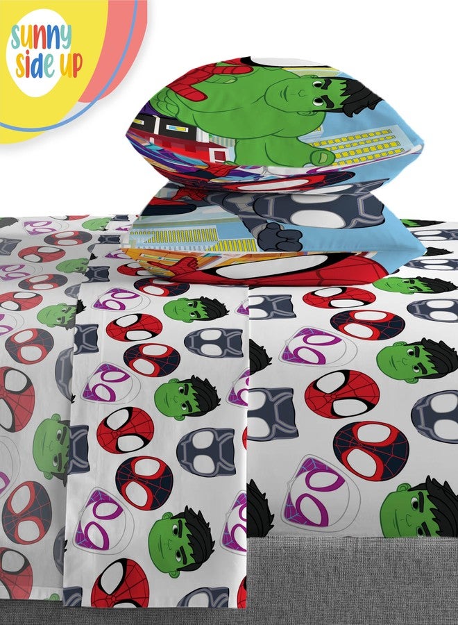 Sunny Side Up Marvel Spidey & His Amazing Friends Full Comforter Set - 7 Piece Kids Bedding Includes Comforter, Sheets & Pillow Cover - Super Soft Superheroes Microfiber Bed Set - Image 5