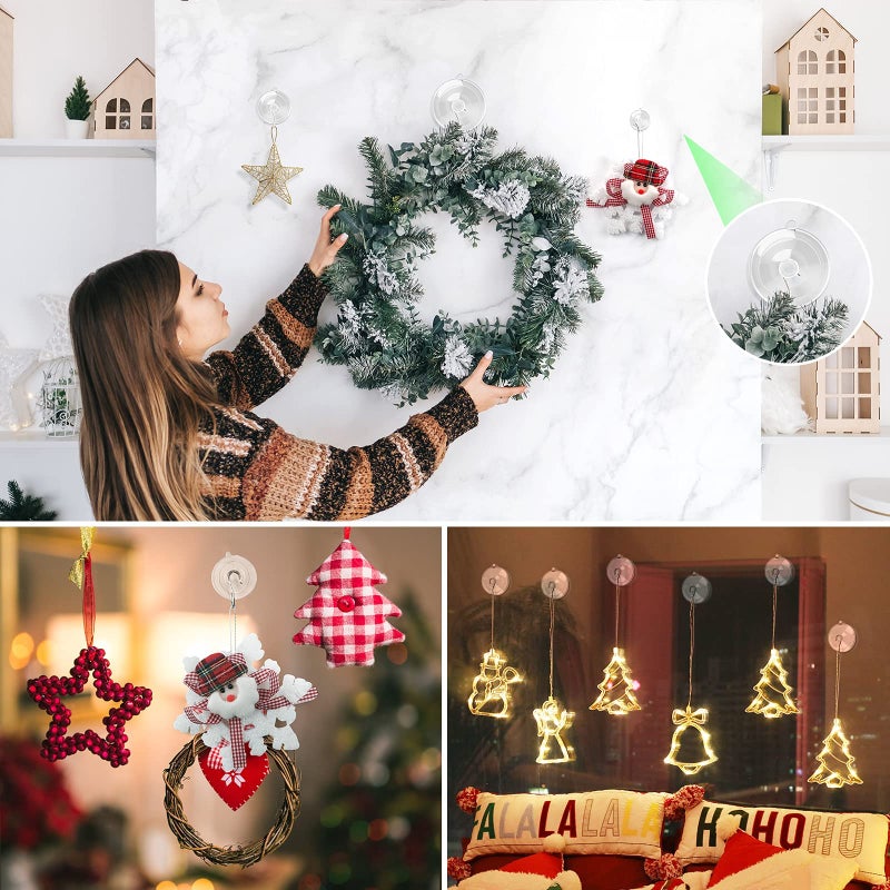 HangerSpace Suction Cup Hooks, 12 Packs Combo Set Clear PVC Suction Cups with Metal Hooks Removable Suction Cups for Kitchen Bathroom Shower Wall Window Glass Door (2 Large, 6 Medium, 4 Small),Variety - Image 3