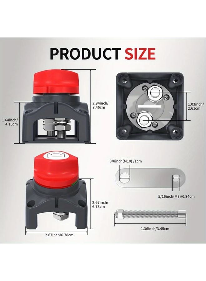 2PIN ON OFF Battery Disconnect Switch 12V for Car Boat RV ATV Off Road Vehicle - Image 3