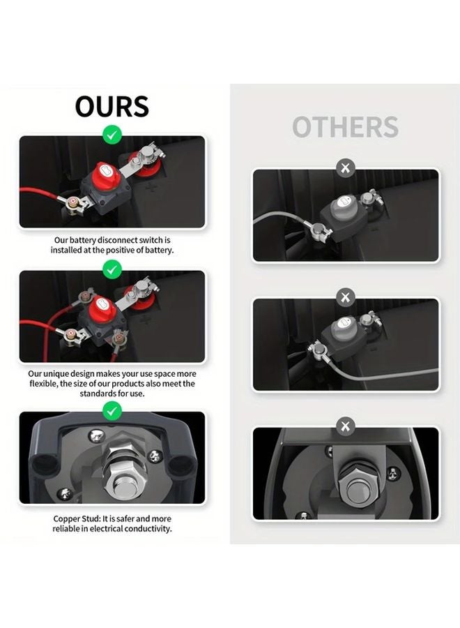 2PIN ON OFF Battery Disconnect Switch 12V for Car Boat RV ATV Off Road Vehicle - Image 5