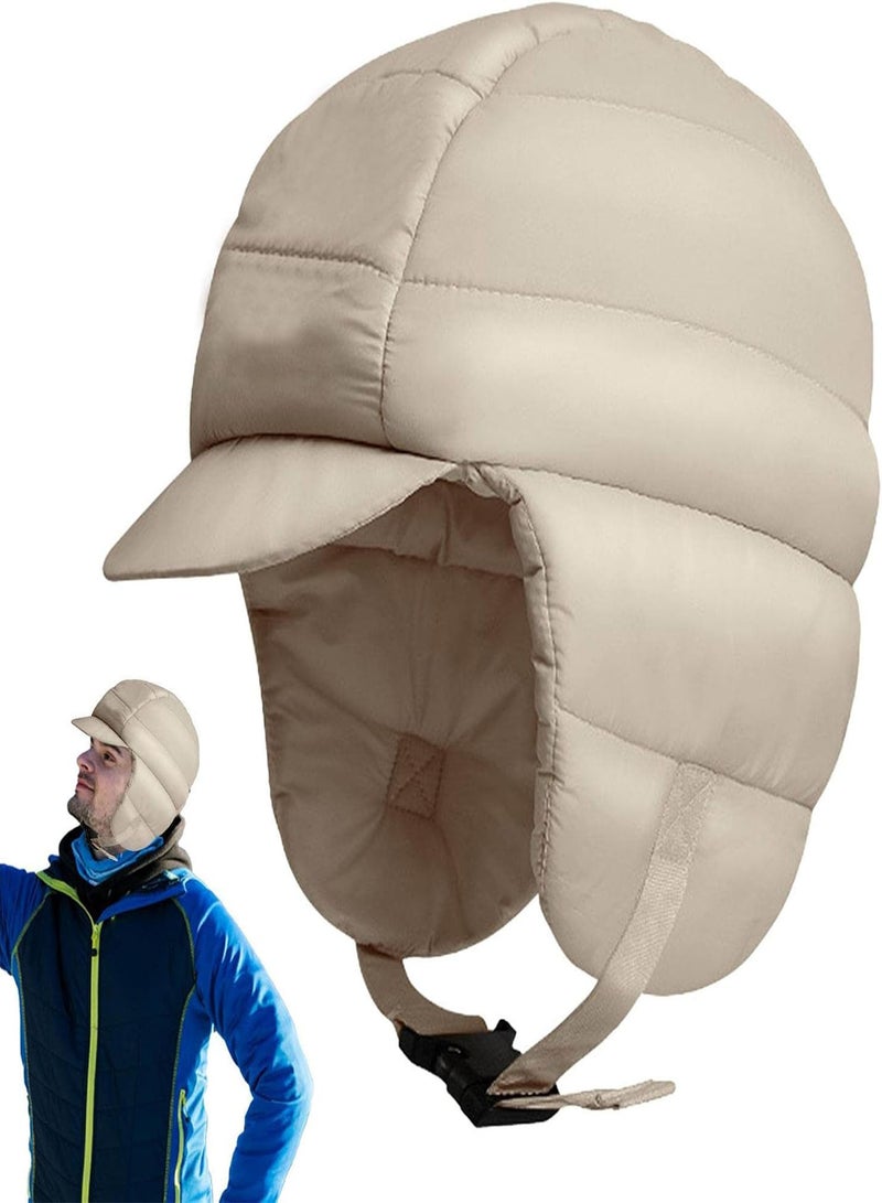 GGOOT Down Hats For Men - Lightweight Ski Down Hat With Earflap | Ultra Lightweight Waterproof Windproof Down Fleece Warm Beanie Hat For Skiing Camping - Image 1