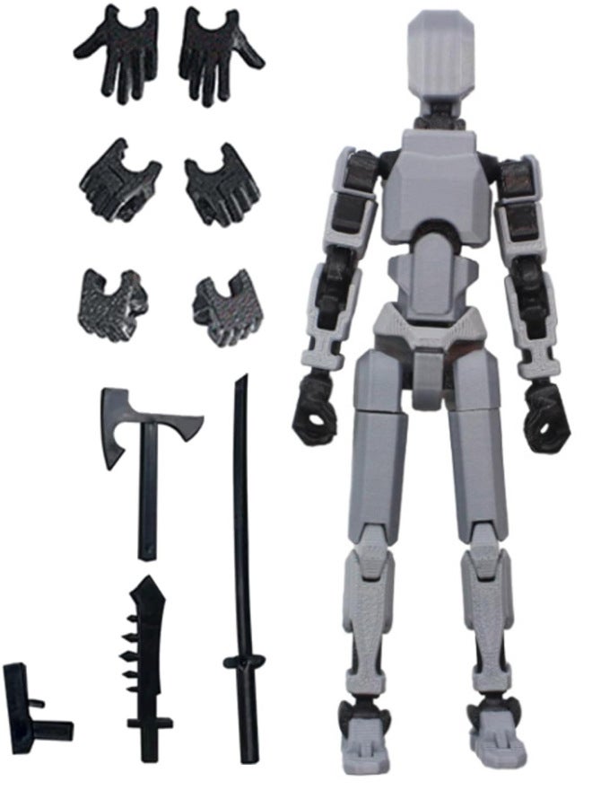 Multi-joint Movable Figure Hand Board Lucky 13 Doll Full Body Activity Robot Decompression To Play Artifact-Color:Three Generations Of Gray Bags 58g  - Image 1