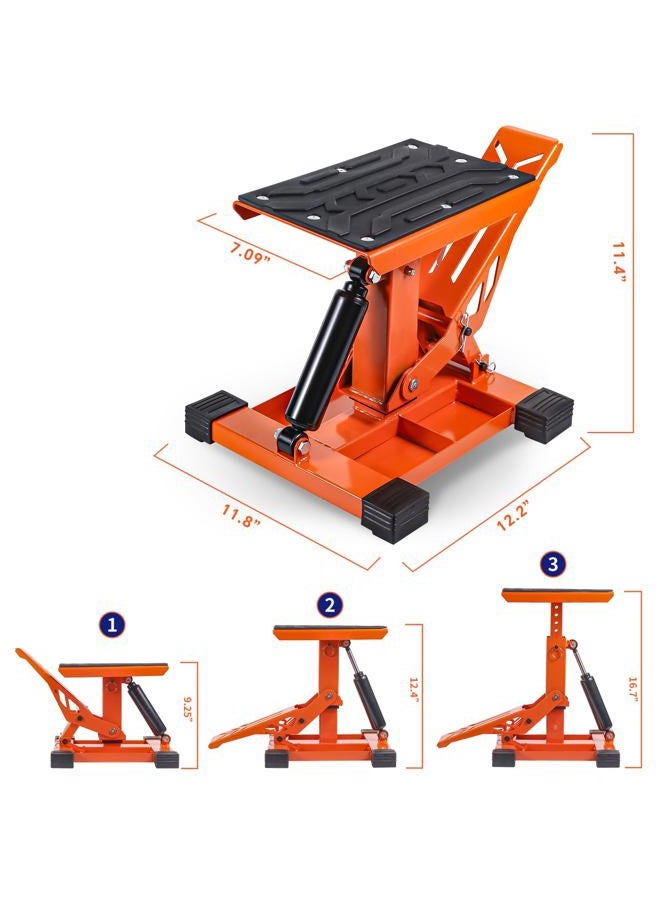 DAYIMADE Adjustable Dirt Bike Stand Lift Heavy-Duty Motorcycle Jack Stand with Tool Trays – Powersports Stand for Dirtbike, ATV, Motorcycle -Hoist Table for Dirt Pit Bike Repair, Maintenance-1000LBS Capacity - Image 5
