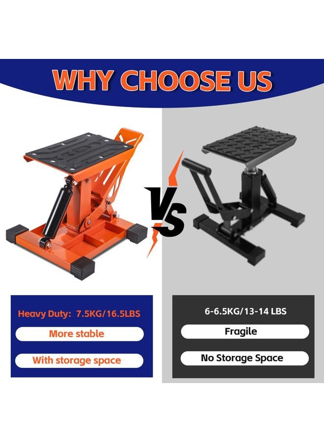 DAYIMADE Adjustable Dirt Bike Stand Lift Heavy-Duty Motorcycle Jack Stand with Tool Trays – Powersports Stand for Dirtbike, ATV, Motorcycle -Hoist Table for Dirt Pit Bike Repair, Maintenance-1000LBS Capacity - Image 3