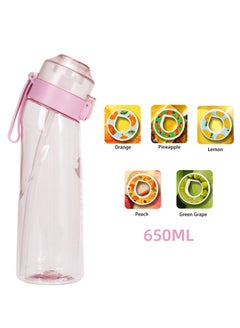 Generic Sports Air Water Bottle, BPA-Free Starter Set Drinking Bottles with 5 Flavour Pods Scented for Flavouring, 0 Sugar, 0 Calorie (Pink)  - Image 1