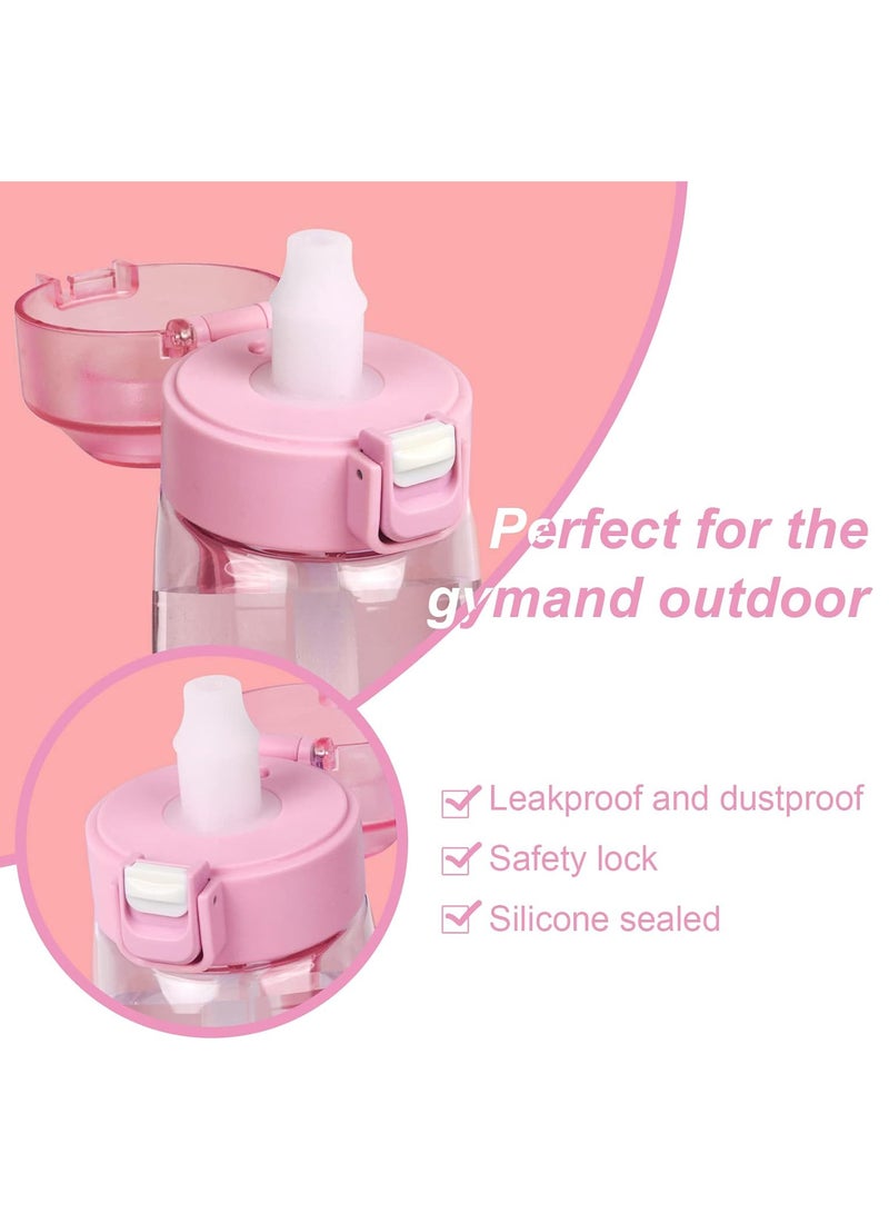Sports Air Water Bottle, BPA-Free Starter Set Drinking Bottles with 5 Flavour Pods Scented for Flavouring, 0 Sugar, 0 Calorie (Pink)