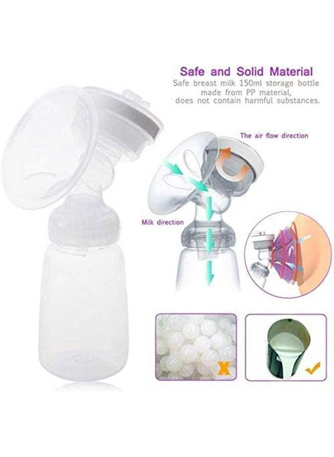 Double Electric Breast Pump, 2 Modes and Multiple Suction Levels, with Cool Heat Cushion and Two Milk Storage Bottles, Ultra Quiet, FPA Free