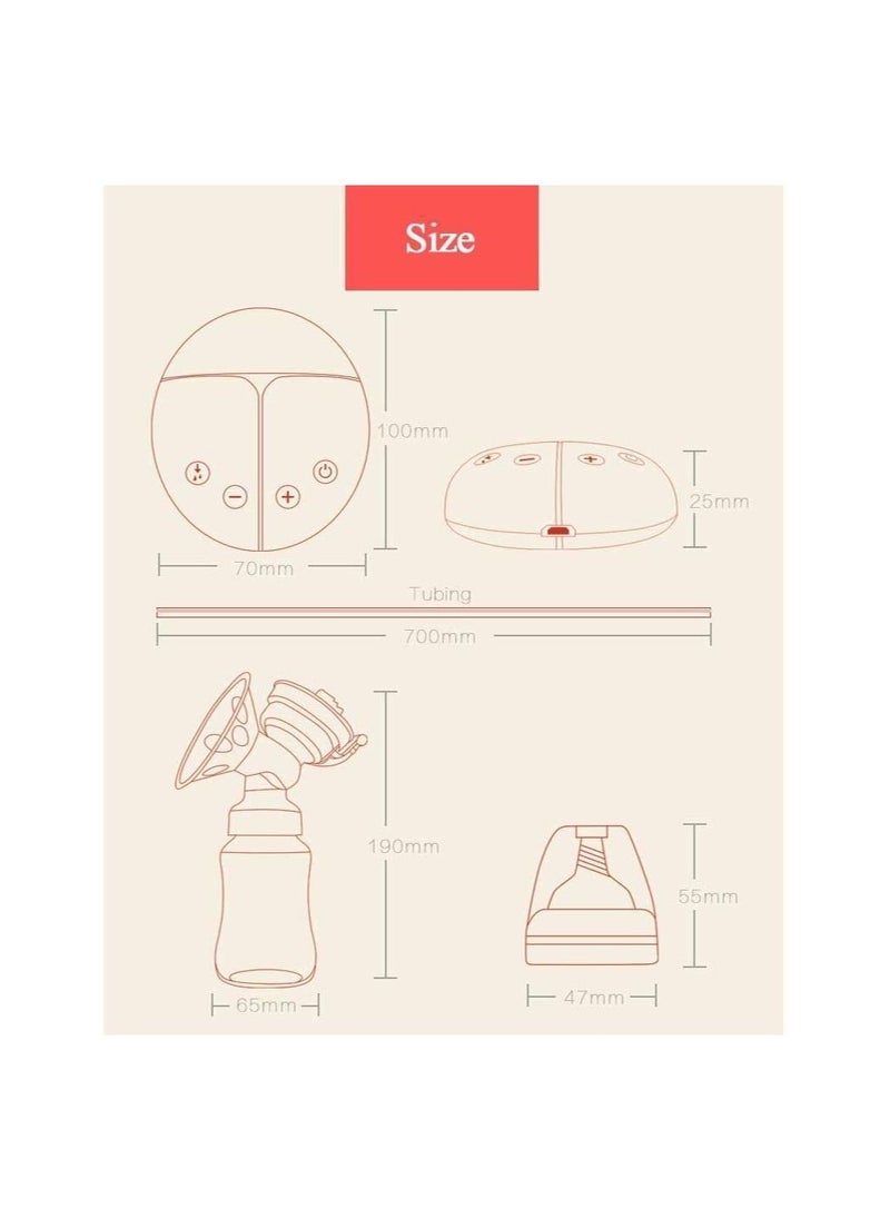 Double Electric Breast Pump, 2 Modes and Multiple Suction Levels, with Cool Heat Cushion and Two Milk Storage Bottles, Ultra Quiet, FPA Free