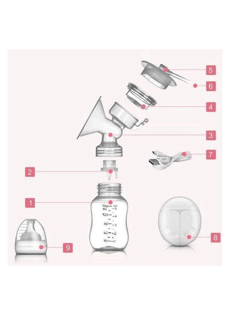 Double Electric Breast Pump, 2 Modes and Multiple Suction Levels, with Cool Heat Cushion and Two Milk Storage Bottles, Ultra Quiet, FPA Free