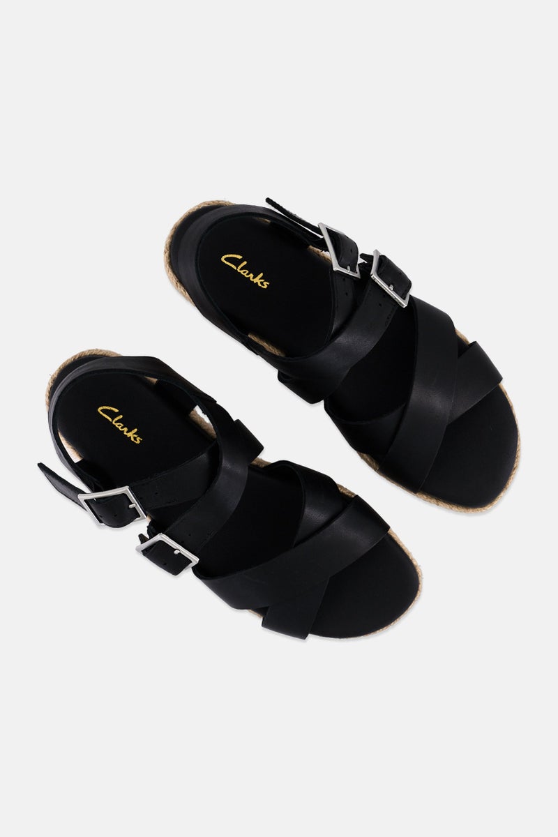 clarks Women Standard Kimmei Buckle Adjustable Sandals, Black - Image 4