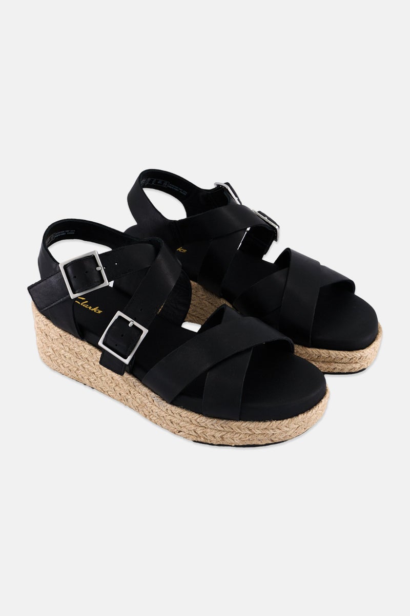 clarks Women Standard Kimmei Buckle Adjustable Sandals, Black - Image 1