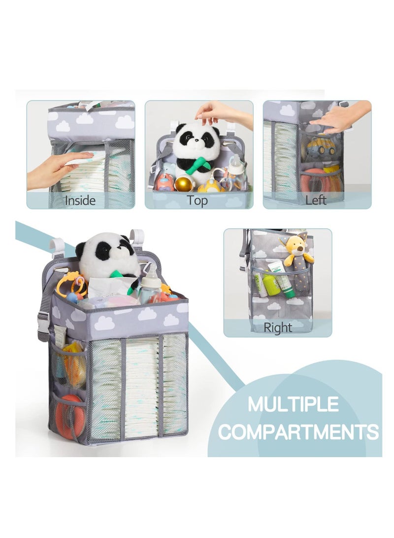 hanging diaper caddy, Diaper Caddy, Hanging Diaper Organizer for Changing Table Crib, Baby Storage Organizer Diaper Stacker Gift for Newborn Baby Mom Essentials