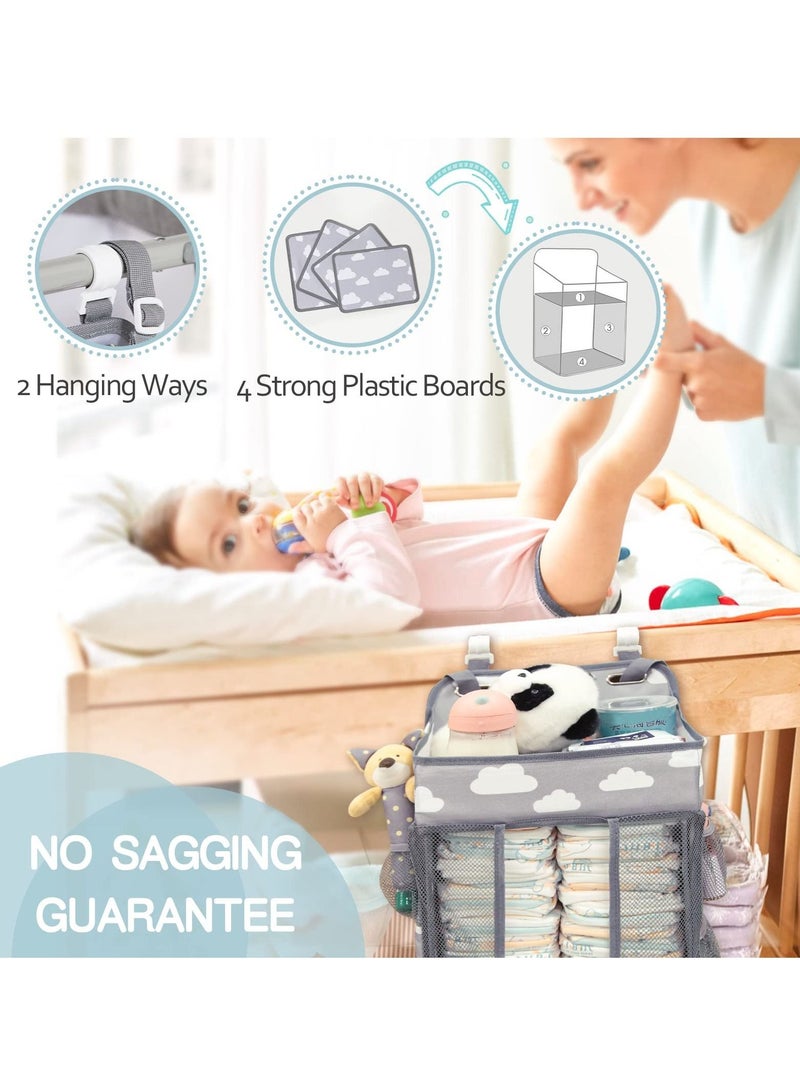 hanging diaper caddy, Diaper Caddy, Hanging Diaper Organizer for Changing Table Crib, Baby Storage Organizer Diaper Stacker Gift for Newborn Baby Mom Essentials